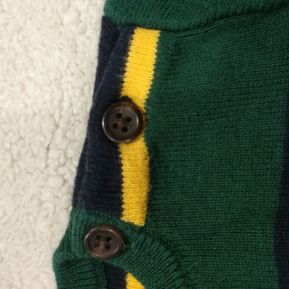 Polo Ralph Lauren 12 Month Navy, Yellow, Green Striped Sweater - Picture 6 of 6